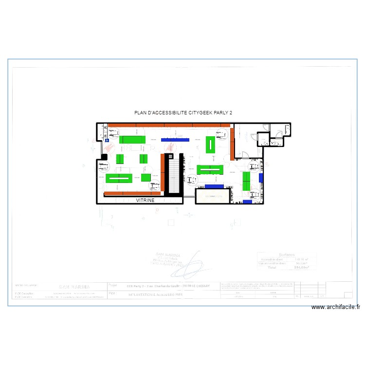 ACCESSIBILITE CITYGEEK PARLY. Plan de 7 pièces et 21 m2