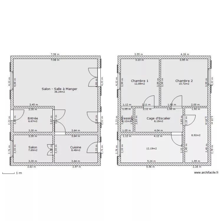 1er et 2&egrave;me &eacute;tage . Plan de 