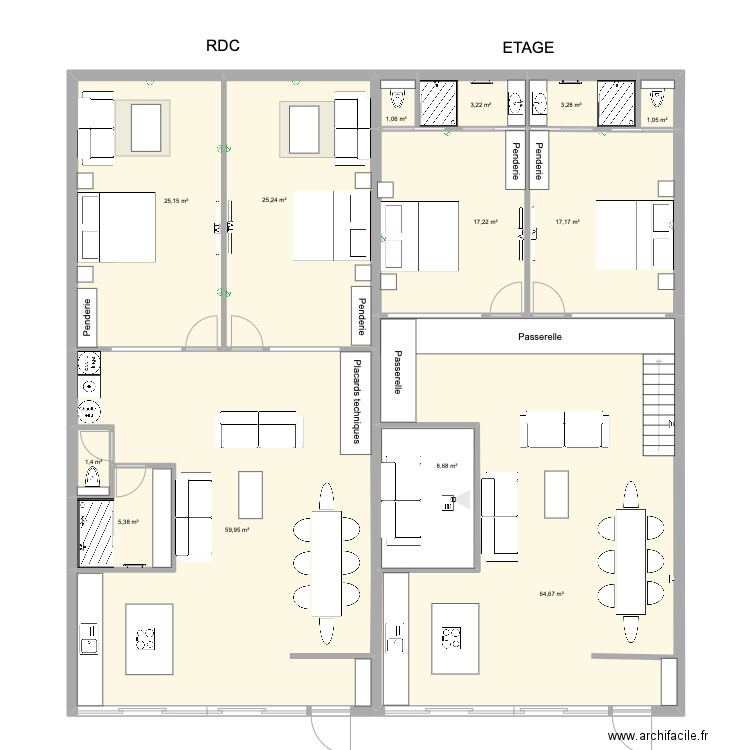 plan bagnolet CLEMENT. Plan de 18 pièces et 356 m2