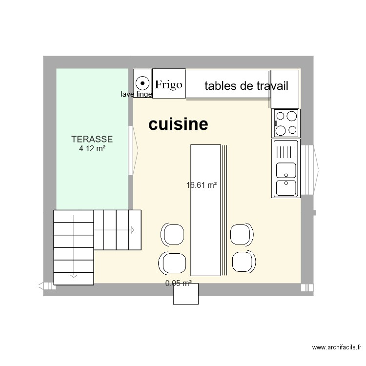 CUISINE en angle sous fenêtre table RECTANGULAIRE. Plan de 0 pièce et 0 m2