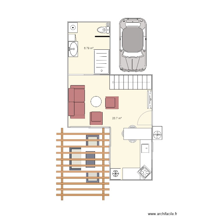 tiny house. Plan de 0 pièce et 0 m2