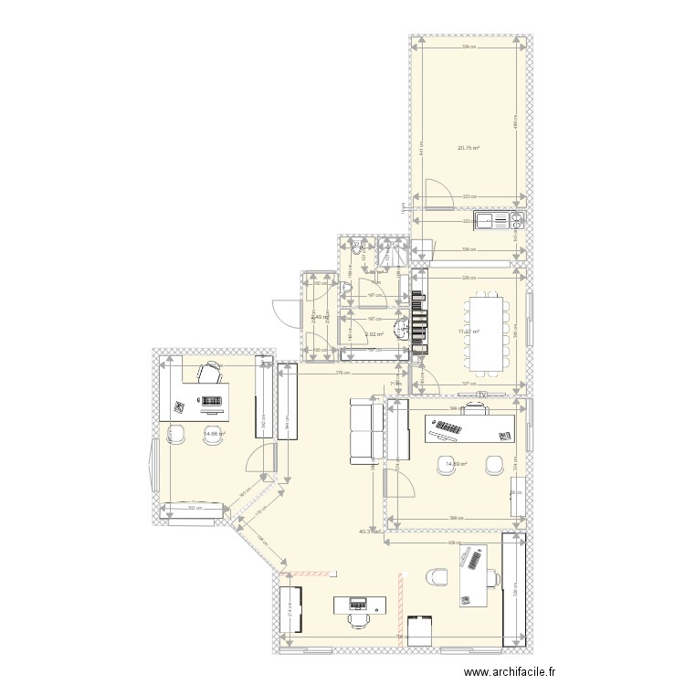 BUREAU ETAT PROJET 1. Plan de 8 pièces et 112 m2