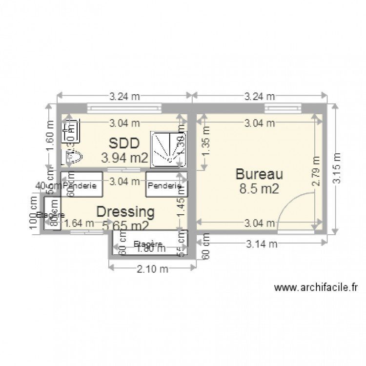 Dressing SDD 01. Plan de 0 pièce et 0 m2