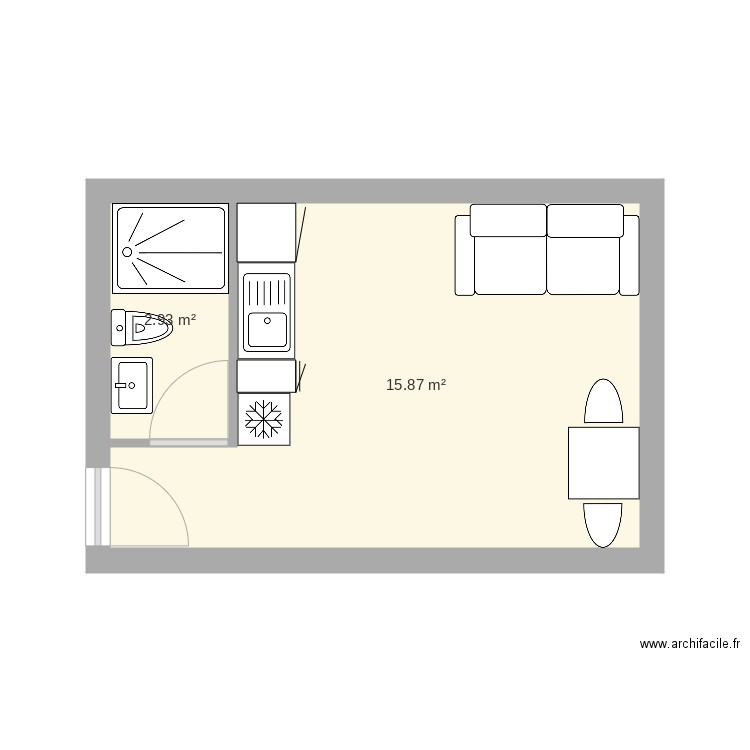 STUDIO. Plan de 0 pièce et 0 m2