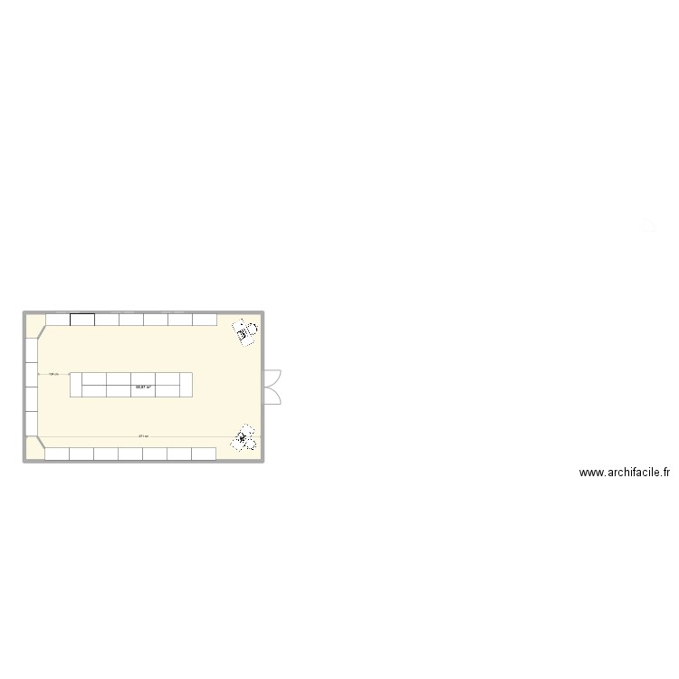 CHAMBERY 3. Plan de 1 pièce et 59 m2