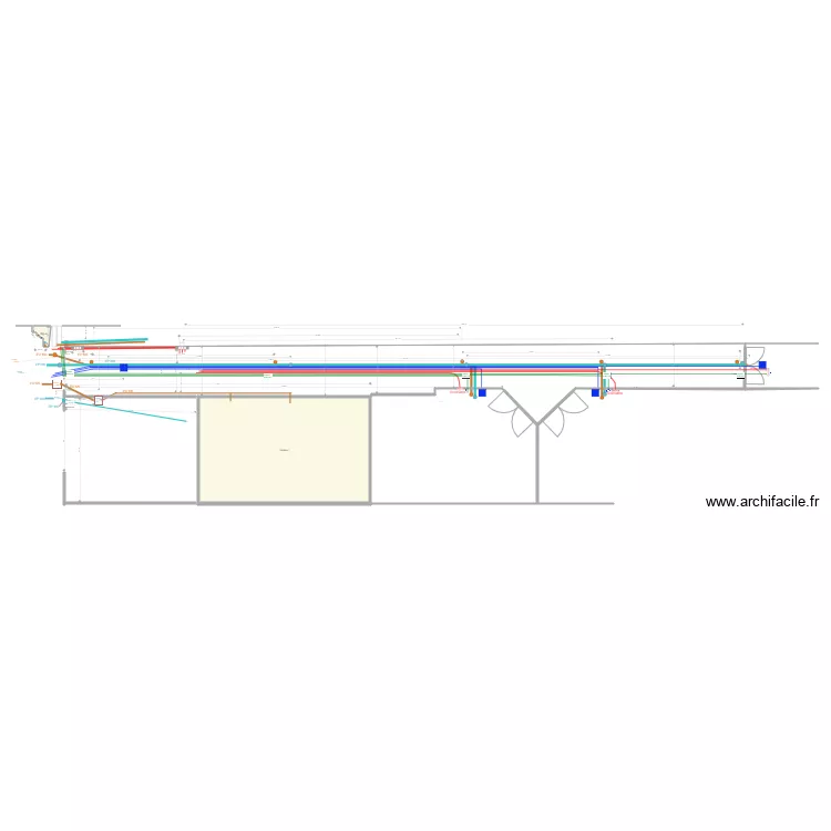 Implantation des r&eacute;seaux E 1 V. Plan de 