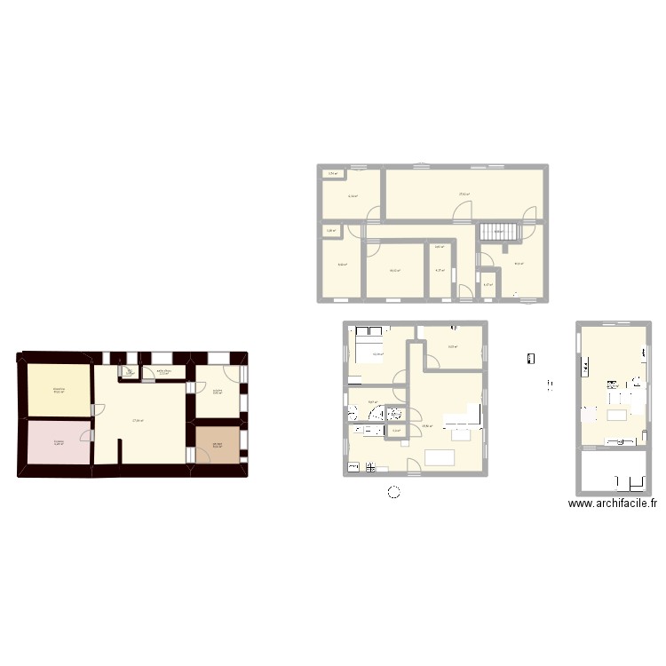 Courtioux. Plan de 25 pièces et 246 m2