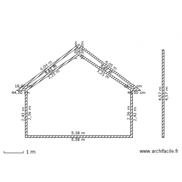 Garage ND -3 coupe. Plan de 0 pièce et 0 m2