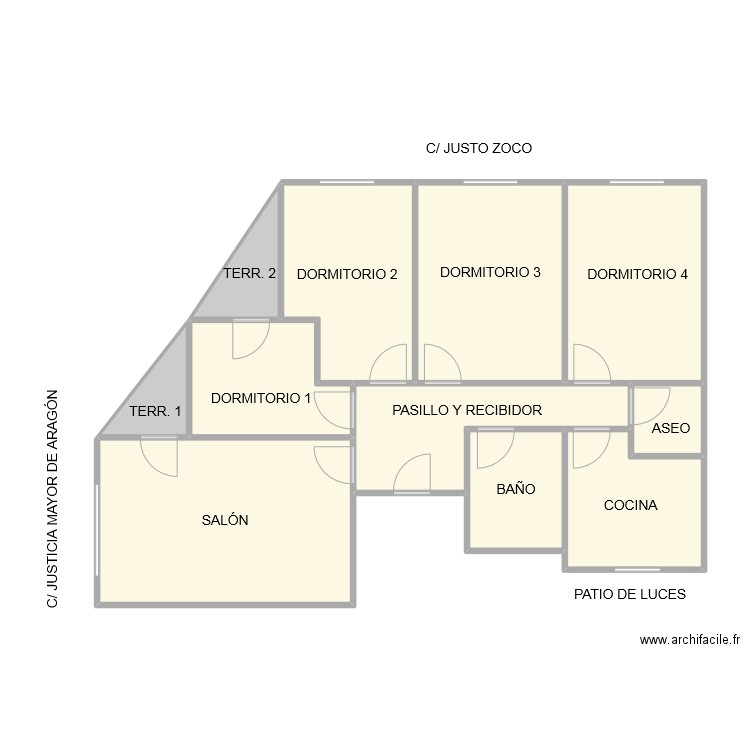 JUSTICIA MAYOR DE ARAGON, 23. Plan de 11 pièces et 93 m2