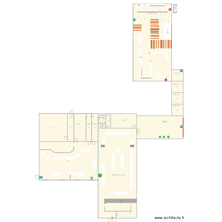 Implantation site marché de Noël 2021. Plan de 21 pièces et 842 m2