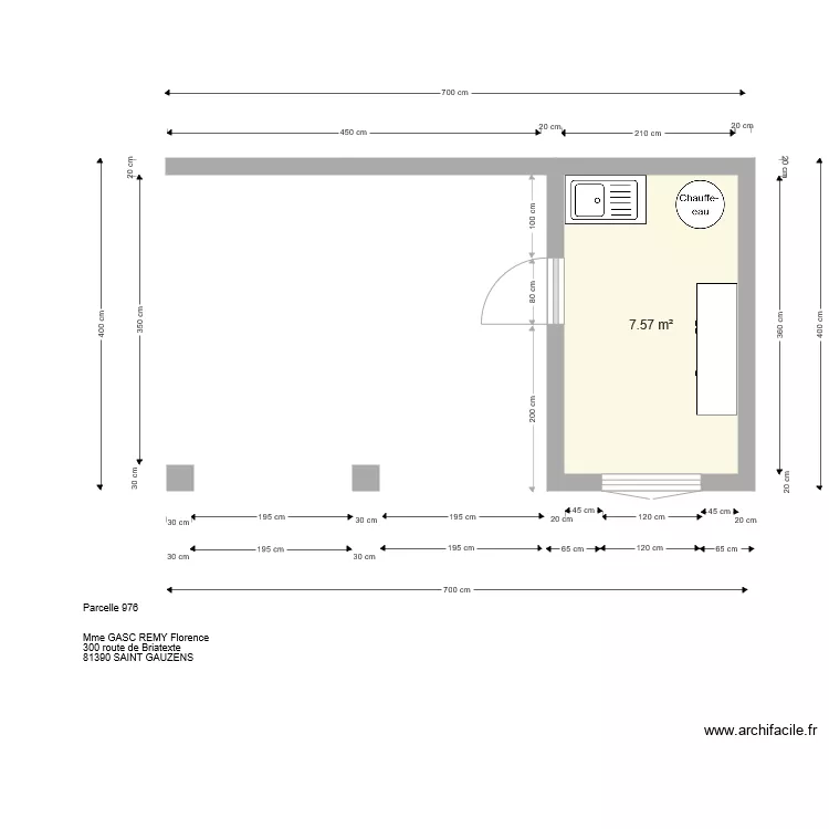 PLAN POOL HOUSE 1 25&egrave;me. Plan de 