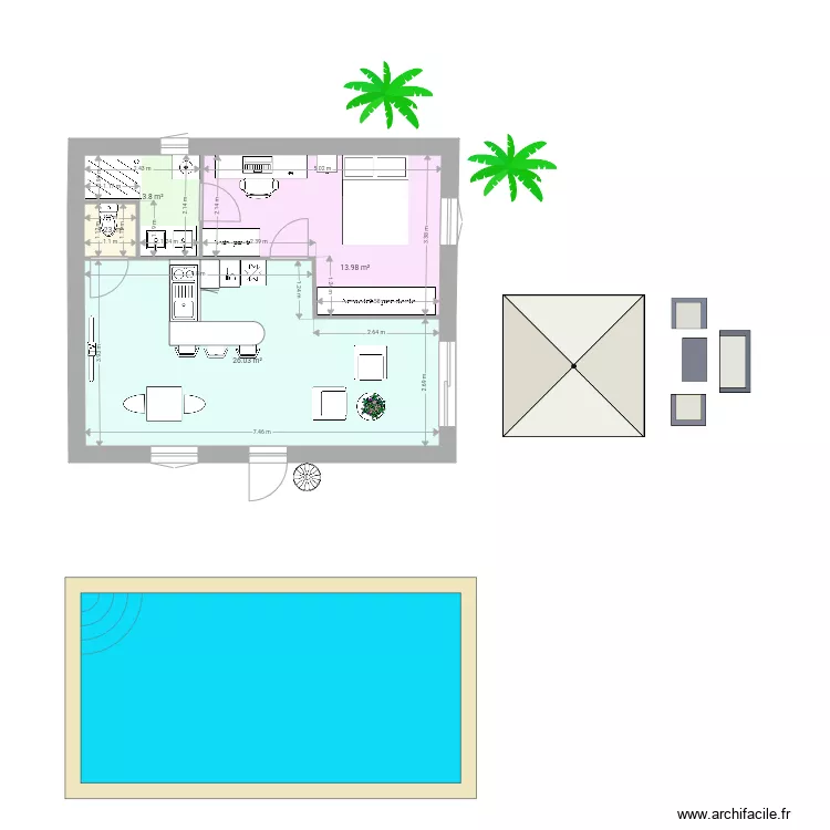 Studio coralie. Plan de 
