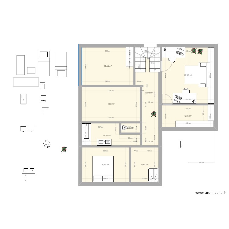 Chaponost V2-étagebis. Plan de 0 pièce et 0 m2