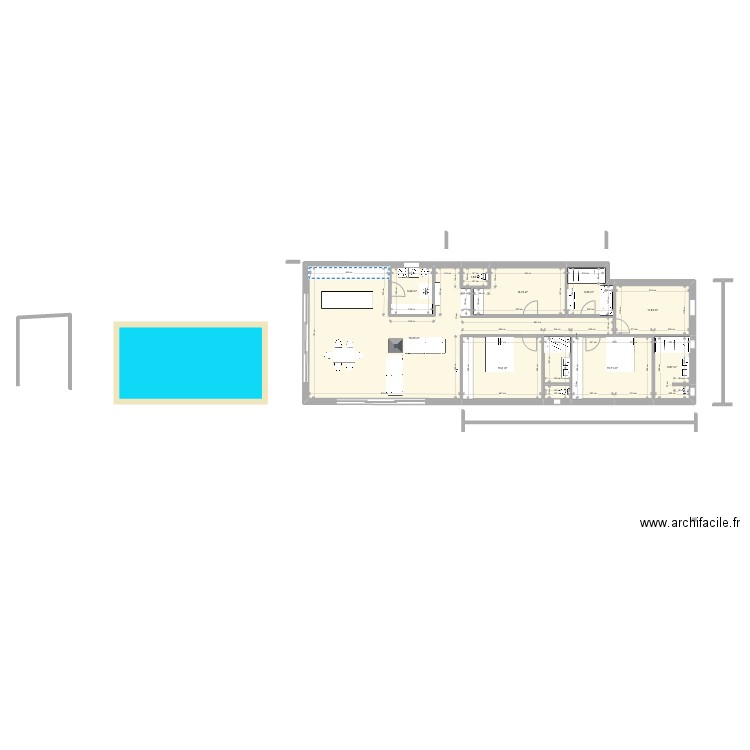 Maison GA Plan B. Plan de 9 pièces et 147 m2