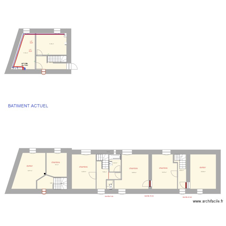 Plomberie étage Xav. Plan de 0 pièce et 0 m2