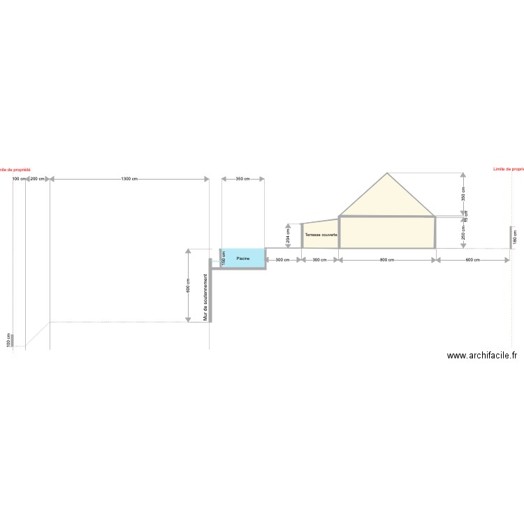 Plan en coupe. Plan de 0 pièce et 0 m2