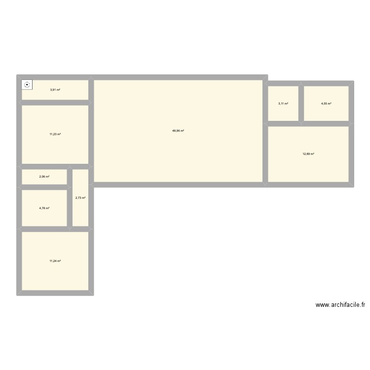 PLAN MAISON L 105. Plan de 10 pièces et 105 m2