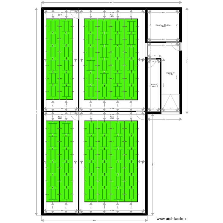 thai. Plan de 7 pièces et 307 m2