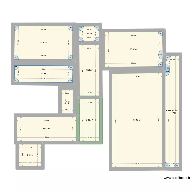 Plan 2 Sceaux 3eme etage. Plan de 