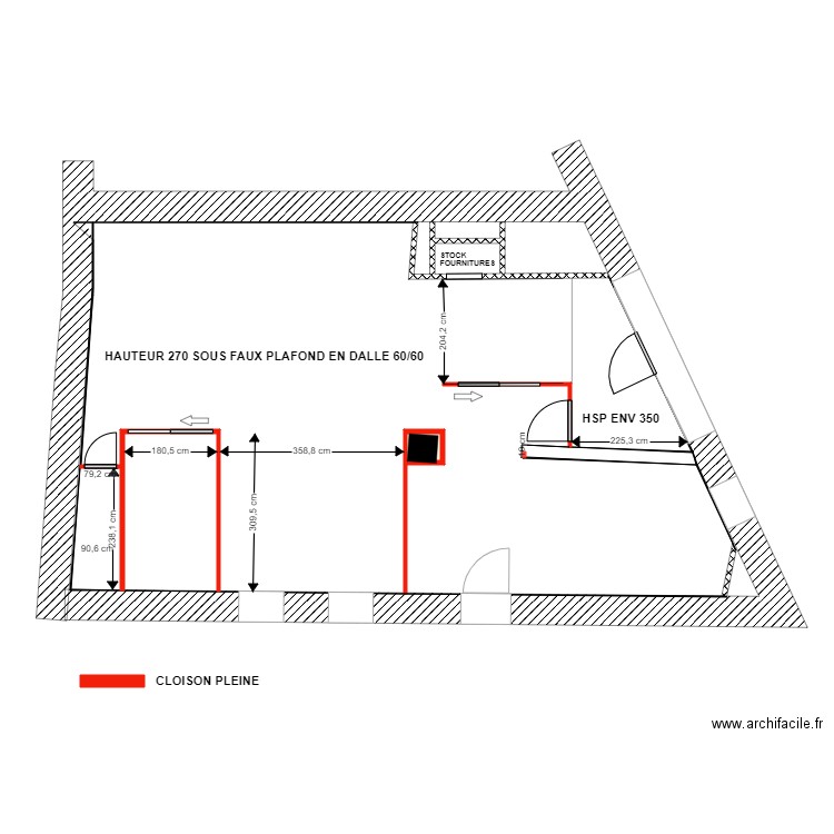 SIMON PROJET CLOISONS PLEINES. Plan de 4 pièces et 9 m2