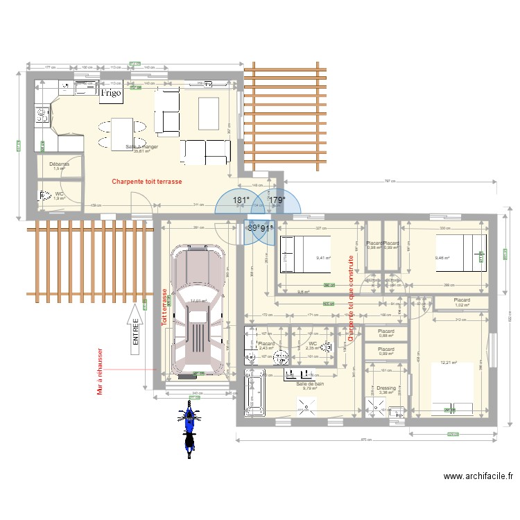 Rudy V6. Plan de 17 pièces et 124 m2