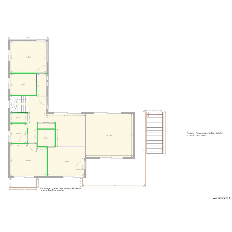 Maison Jaqueline terrasse et balcon bois V2. Plan de 0 pièce et 0 m2