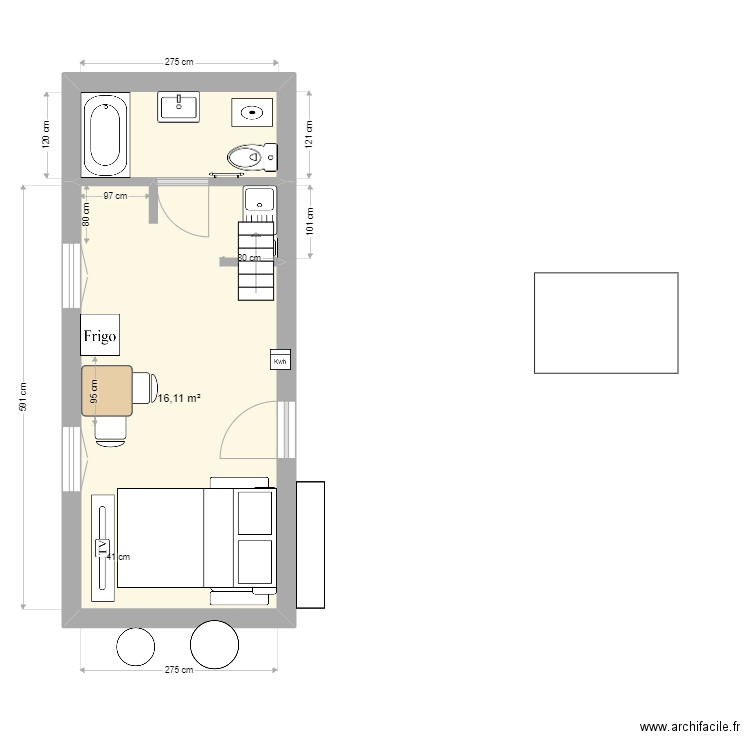 studio st laurent. Plan de 0 pièce et 0 m2