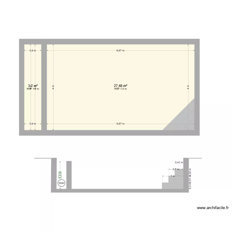 Plan en coupe piscine 4x8. Plan de Plan en coupe piscine 4x8. Plan de