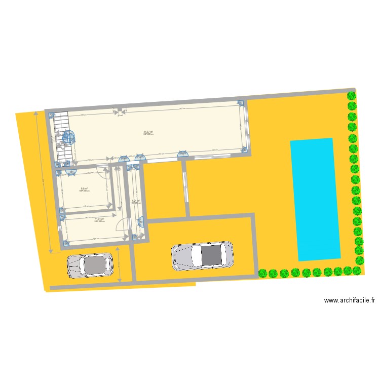 Maison Marengo  mesures option bIS. Plan de 11 pièces et 167 m2