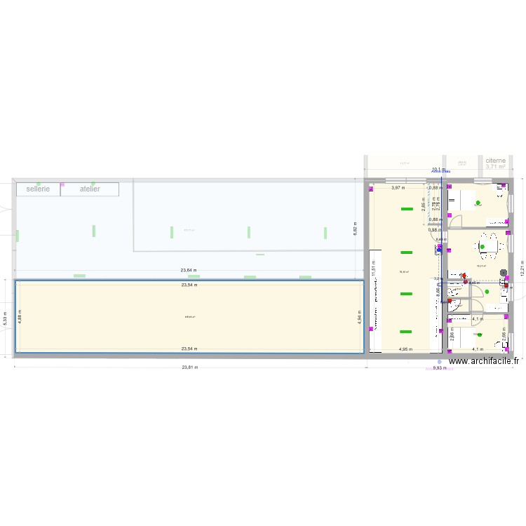 plan avec plomberie élec . Plan de 28 pièces et 609 m2