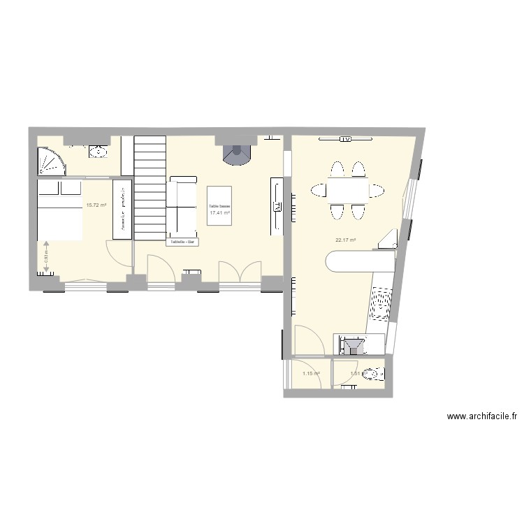 RDC maison projet 3. Plan de 0 pièce et 0 m2