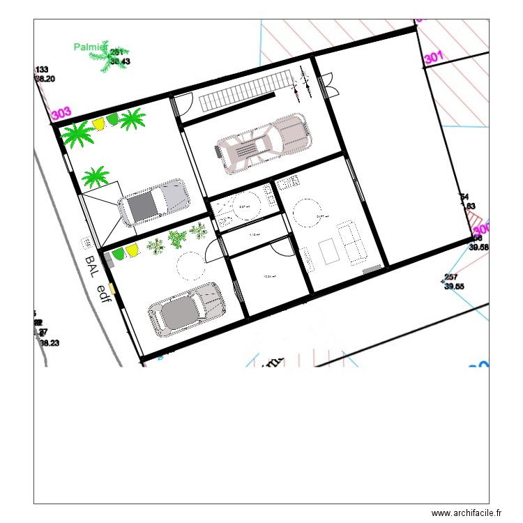 projetts. Plan de 7 pièces et 158 m2