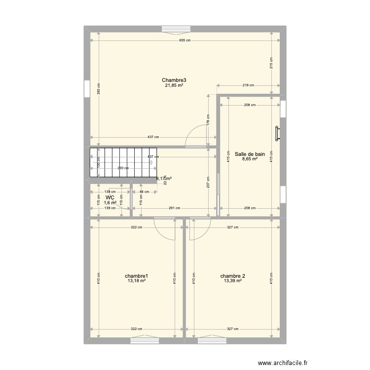 PLAN MONTEIRO ETAGE PROJET . Plan de 6 pièces et 67 m2