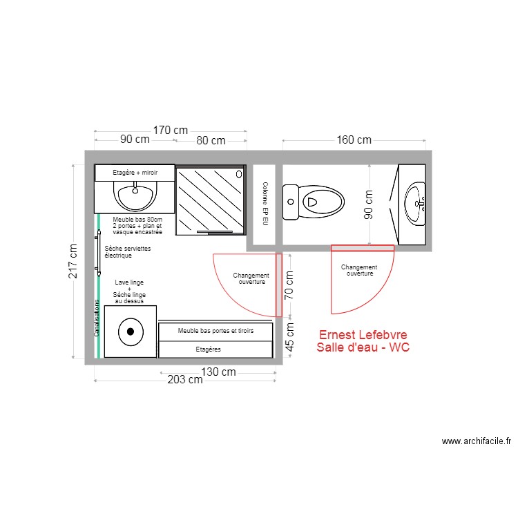Ernest Lefebvre SdB. Plan de 0 pièce et 0 m2