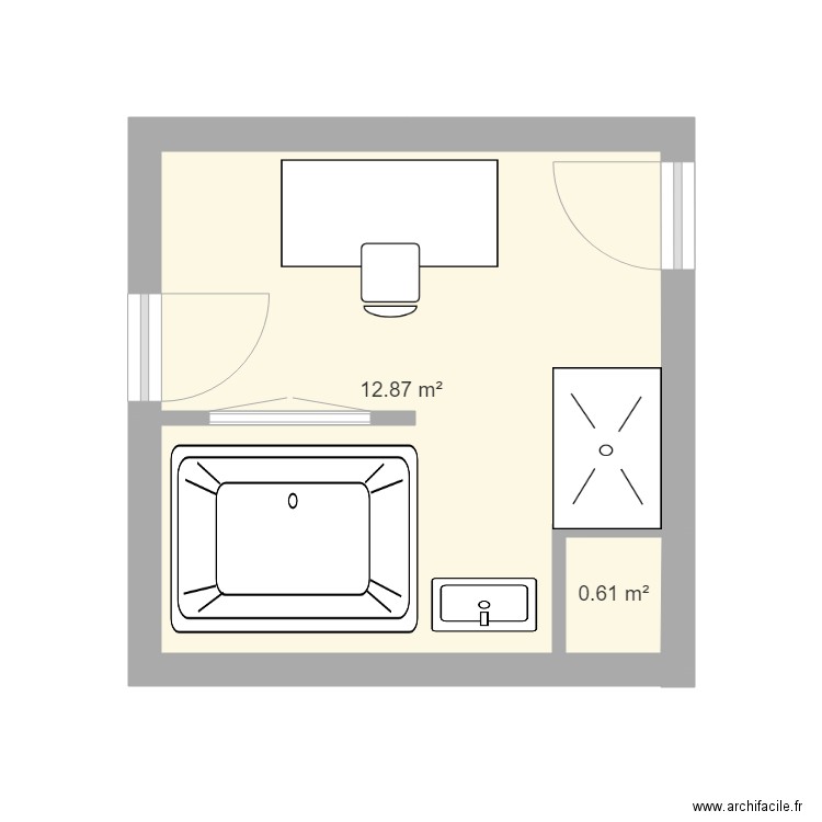 bain. Plan de 0 pièce et 0 m2