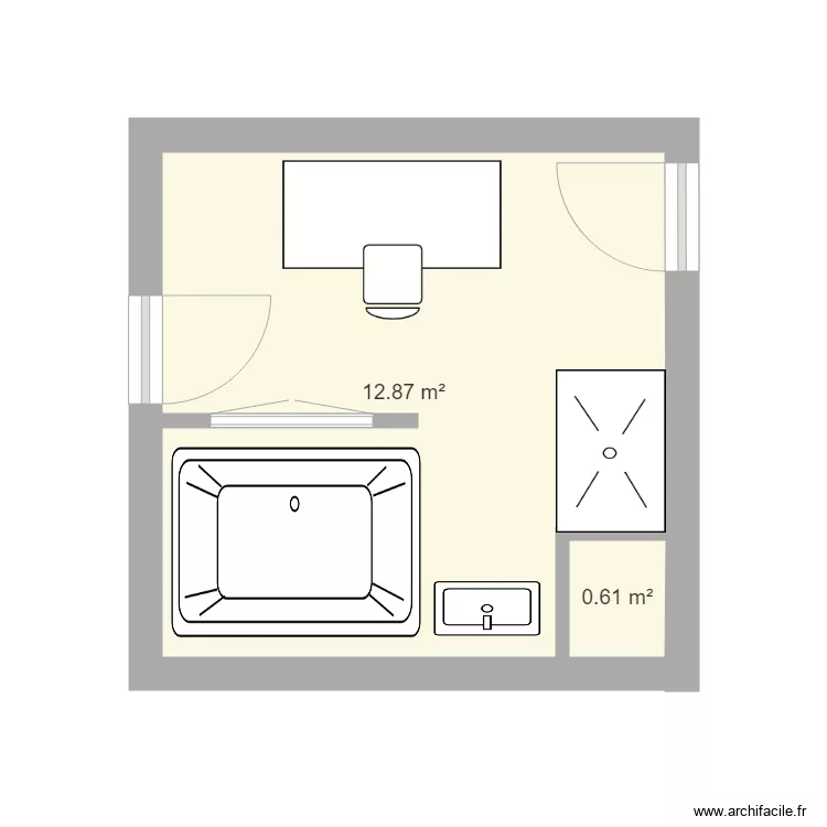 bain. Plan de bain. Plan de