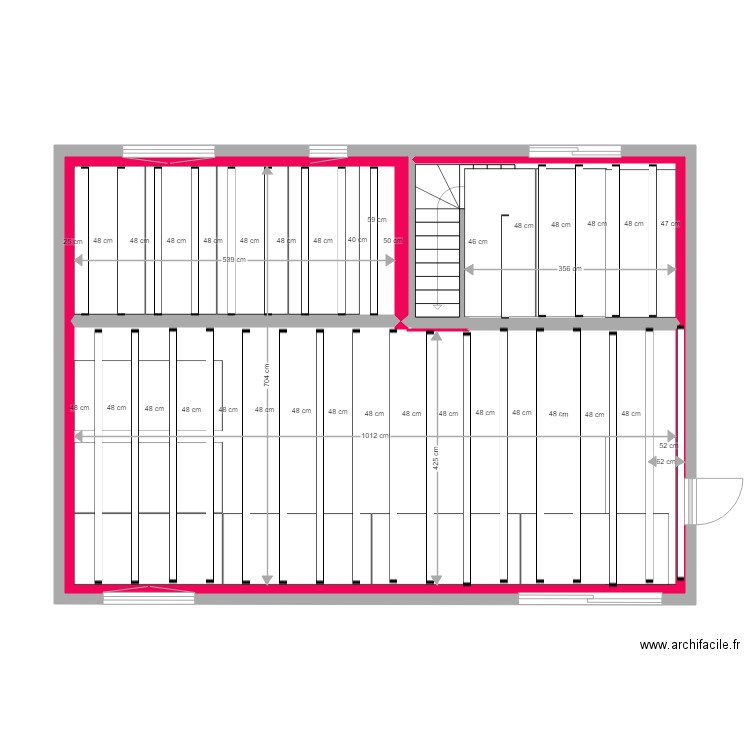 Garage 2020 n21 plafond cavalier. Plan de 3 pièces et 69 m2