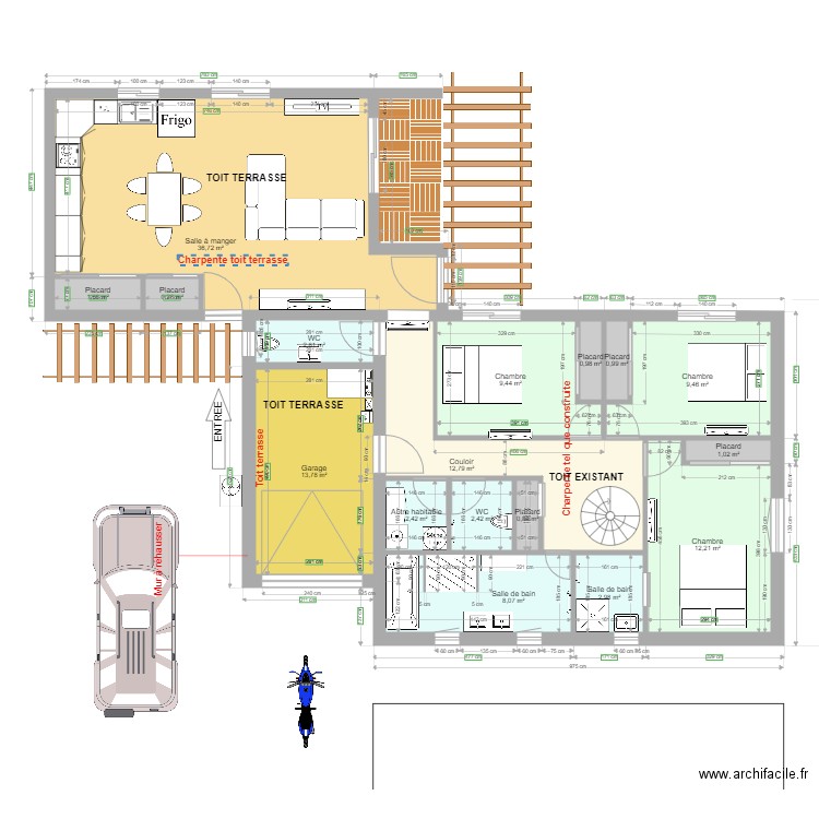 Projet Extention 40m2 combles. Plan de 0 pièce et 0 m2