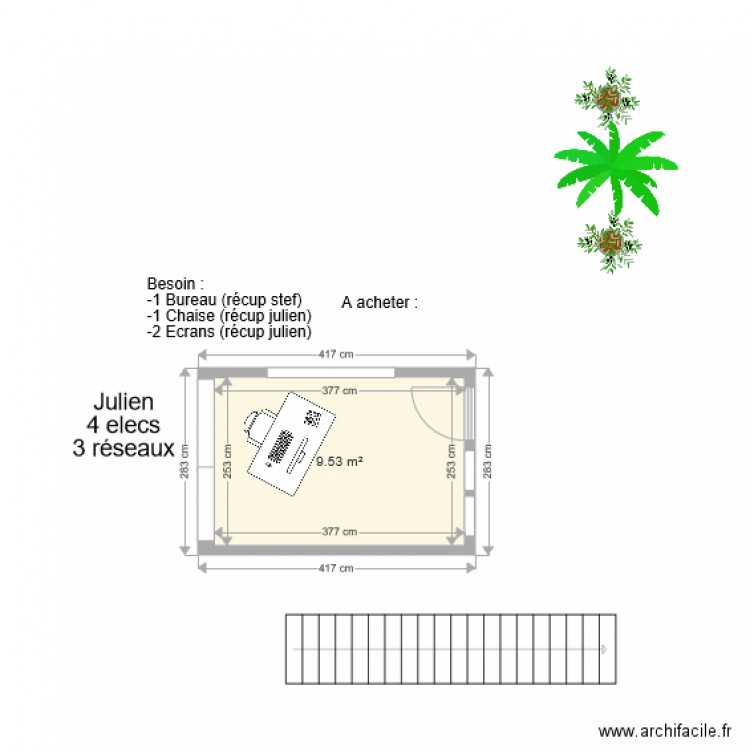 bureauxjulien. Plan de 0 pièce et 0 m2