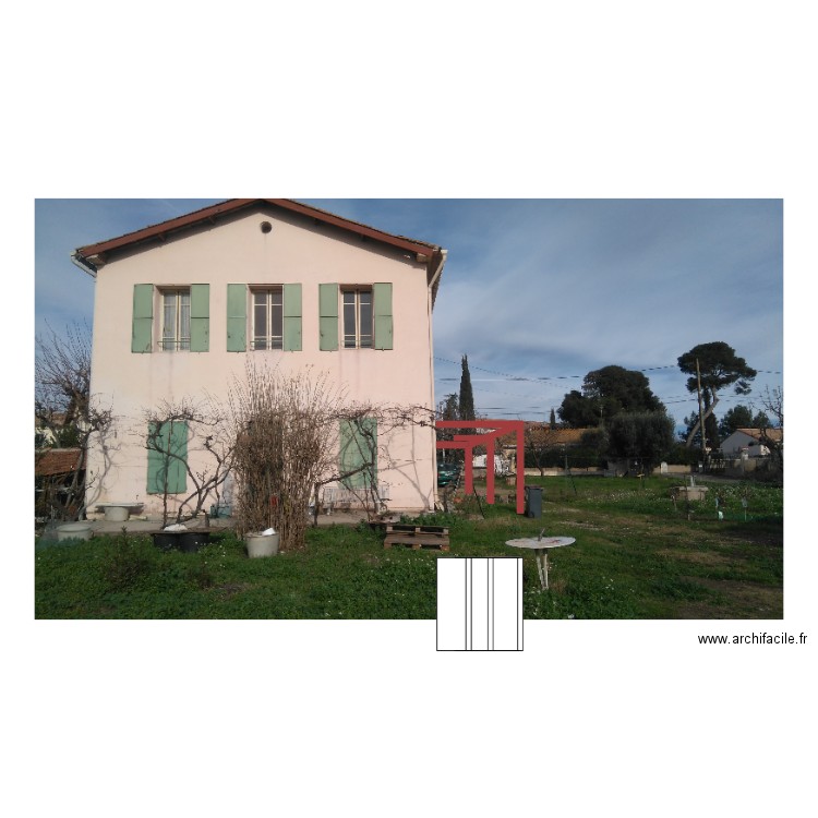 garage façade sud. Plan de 0 pièce et 0 m2