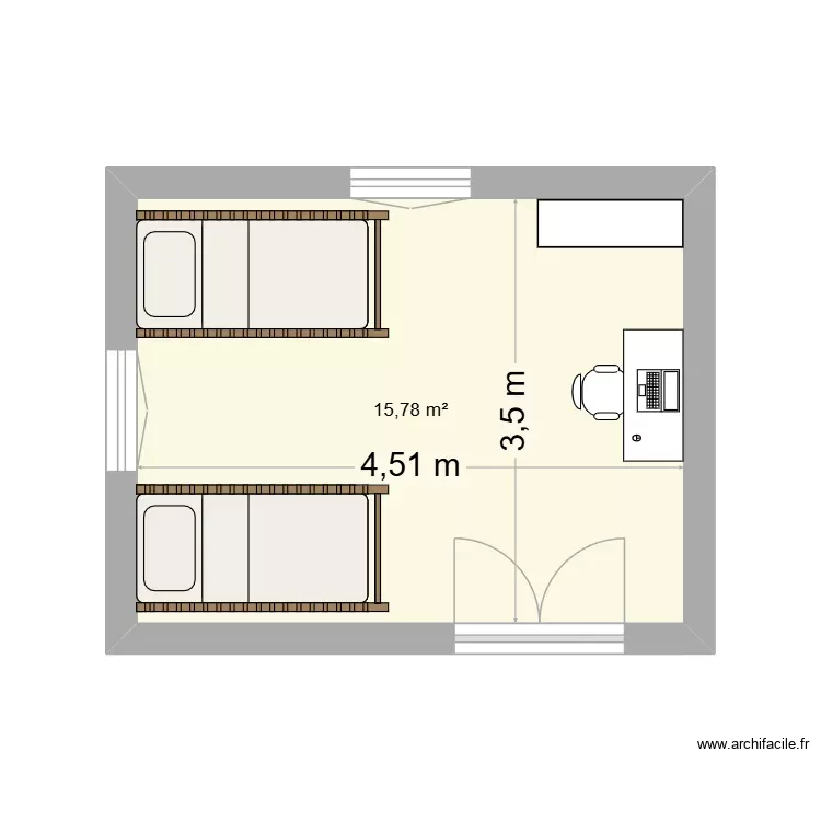 PLAN C. Plan de 1 Pièce et 16 m² PLAN C. Plan de 1 Pièce et 16 m²