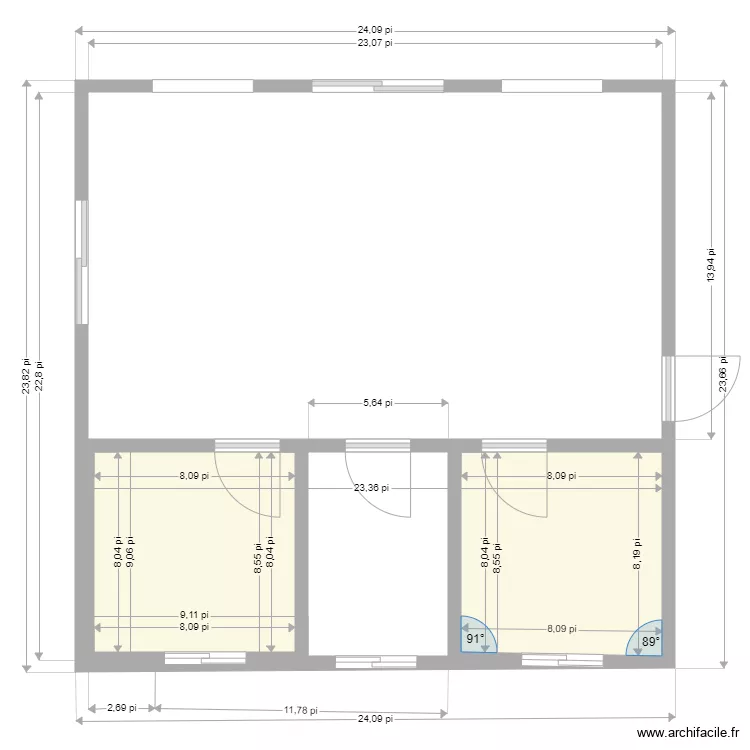 chalet 24x24. Plan de 