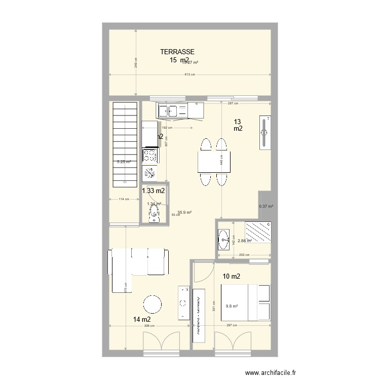 Maison 2 éme étage version 3. Plan de 0 pièce et 0 m2