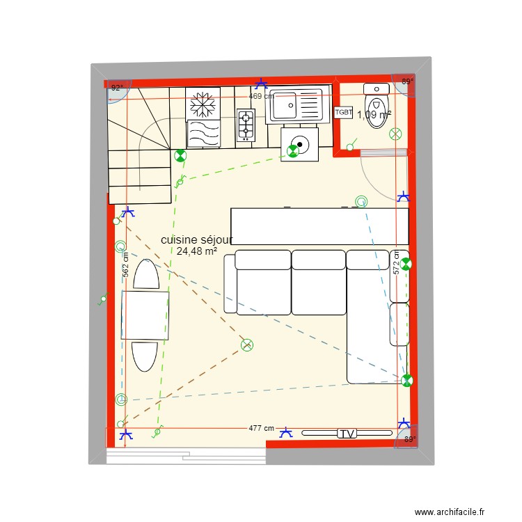 clavin gite cuisine. Plan de 0 pièce et 0 m2