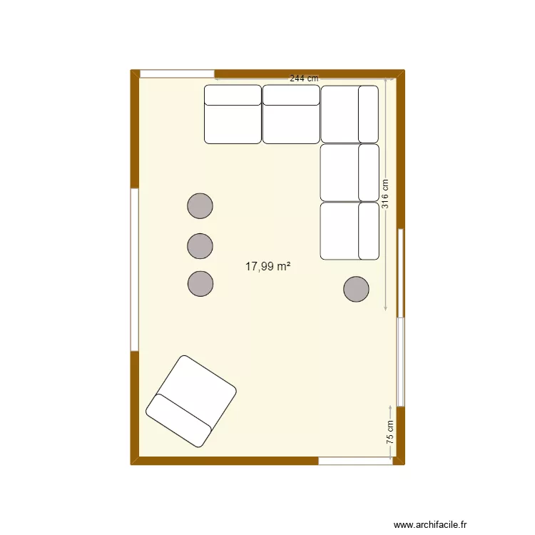 V&eacute;randa moi. Plan de 