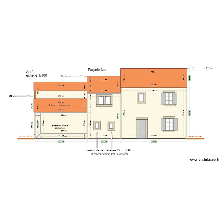 saint père façades. Plan de 21 pièces et 308 m2