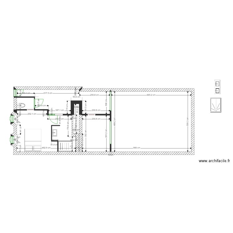 DR . Plan de 4 pièces et 69 m2