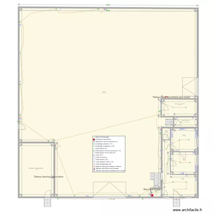 Local Givry Electricit&eacute; batiment principal 230520 A3 100 eme. Plan de 