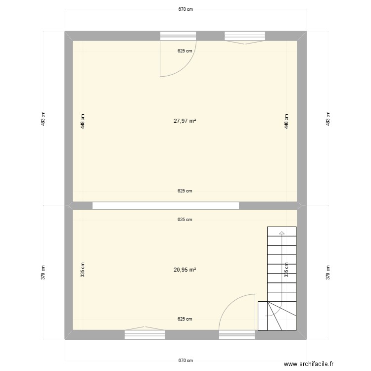 garibaldi 1. Plan de 2 pièces et 49 m2