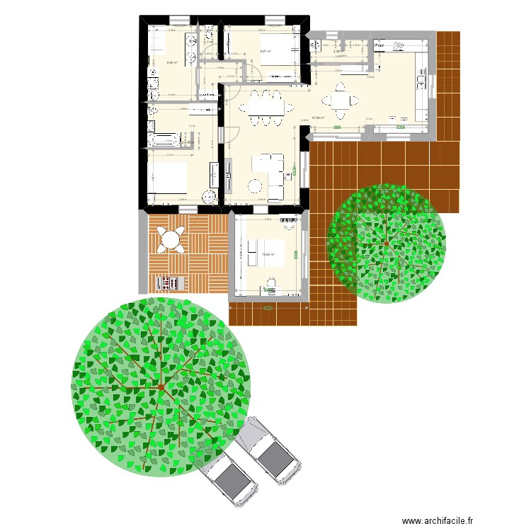 Maison après travaux Noves 3. Plan de 7 pièces et 107 m2